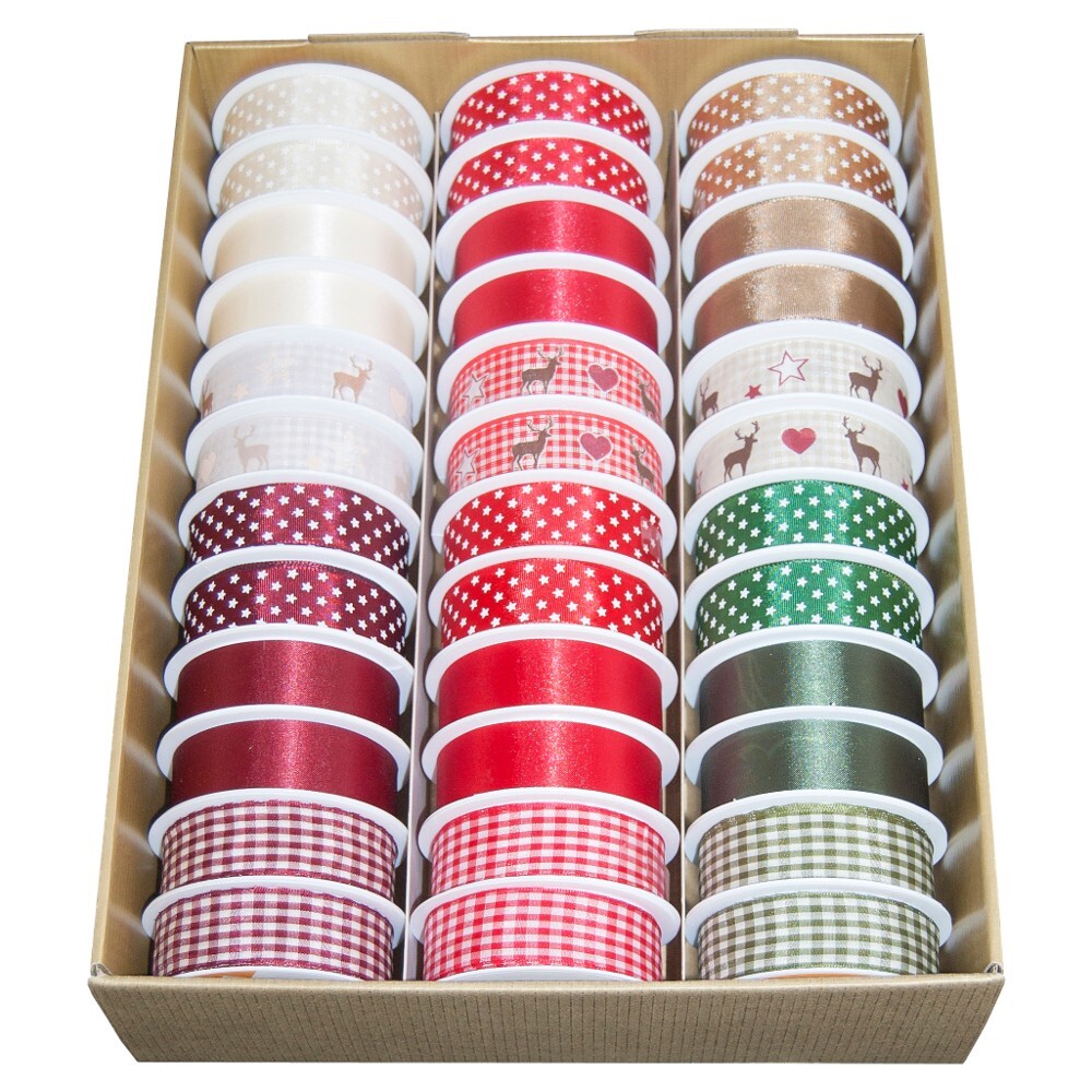 Geschenkband Weihnachten, 3 m x 25 mm