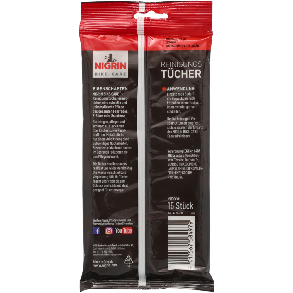 NIGRIN BIKE-CARE Reinigungs- und Pfleget&uuml;cher image number 1