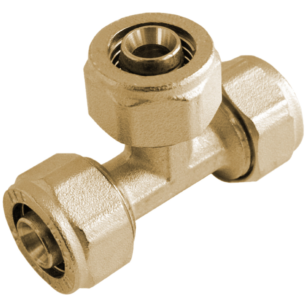 T-Stück reduziert Metallverbundrohr 20 x 16 x 20 x 2 mm vernickelt