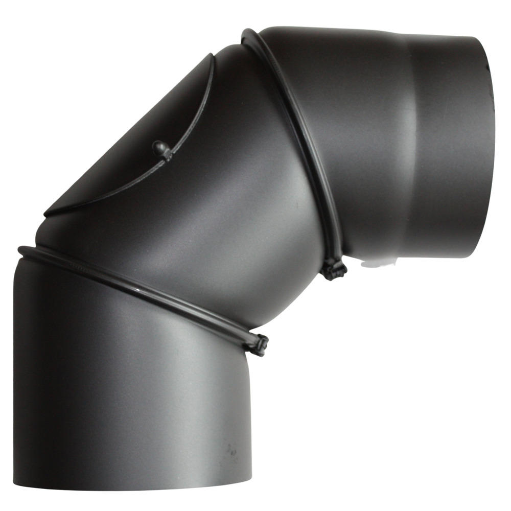 Bogen für Ofenrohr verstellbar Ø 150 mm mit Putztür gussgrau image number 1