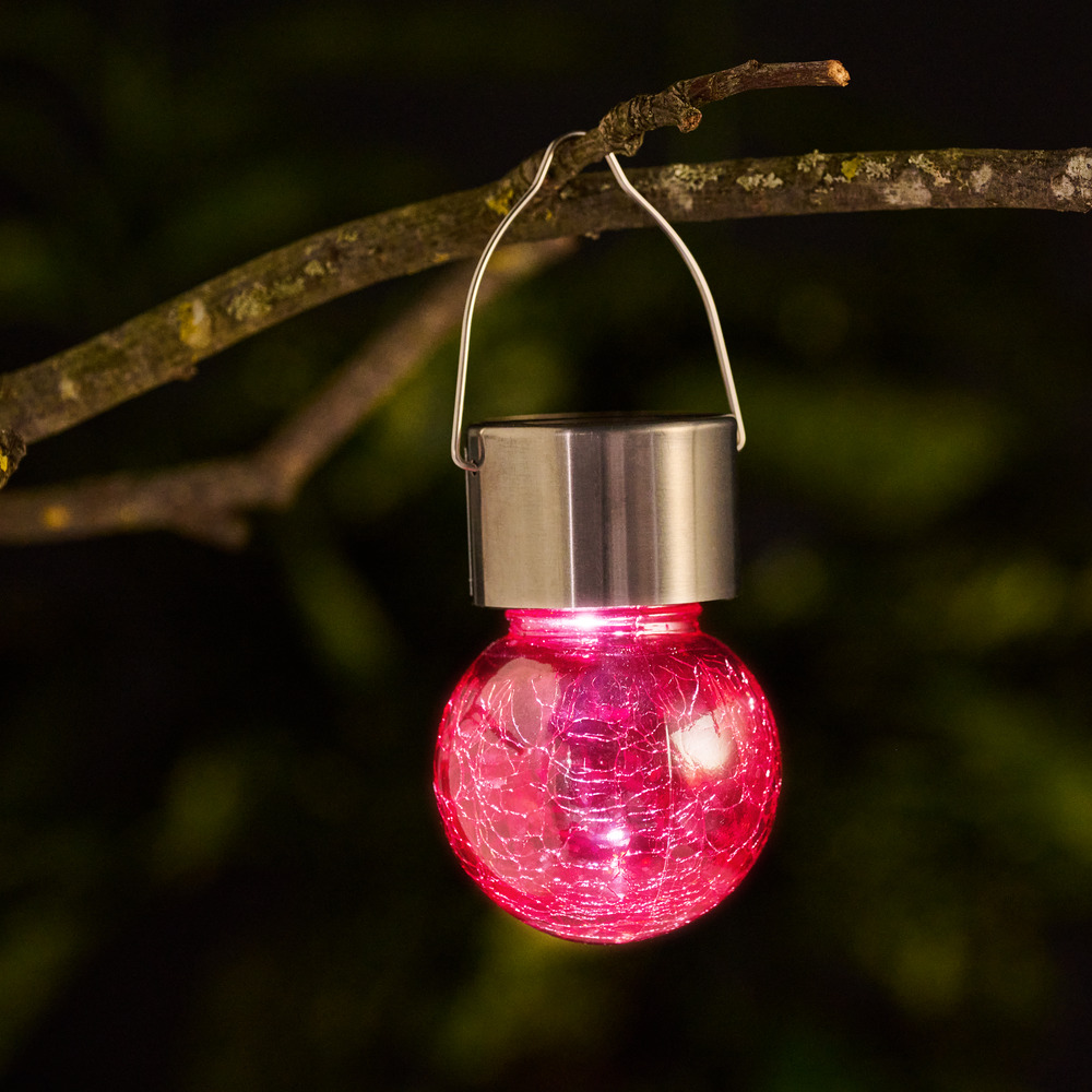 Solar LED-Kugelleuchte aufh&auml;ngbar aus Crushglas image number 6