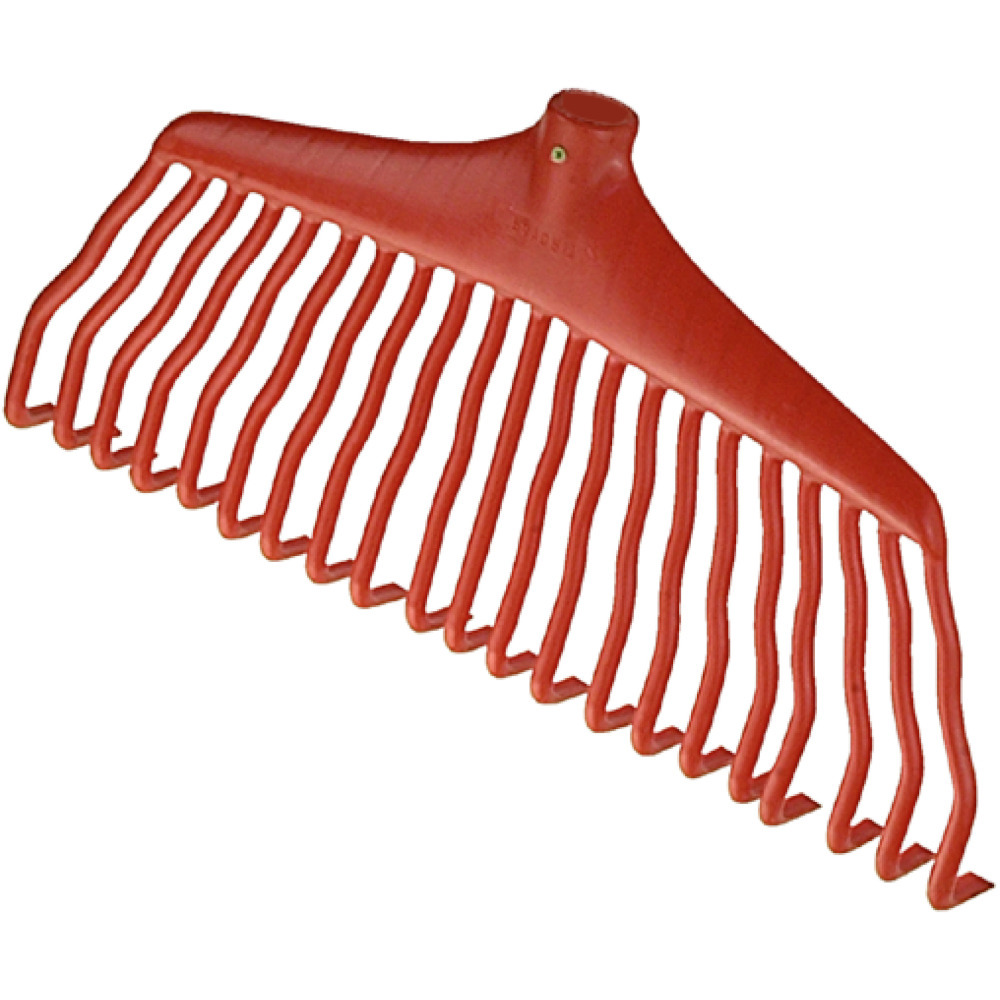Laubrechen mit 21 Zinken 37 cm rot aus Kunststoff