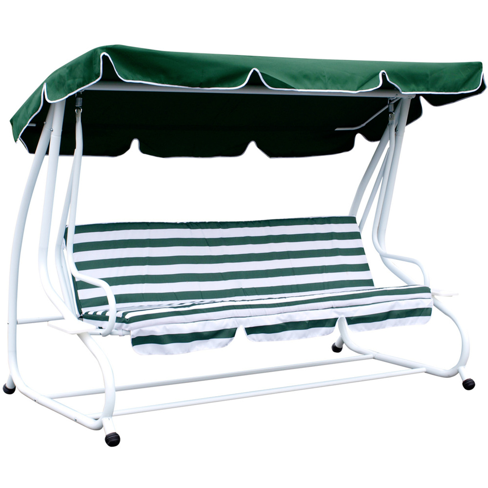 Hollywoodschaukel 4-Sitzer Miami 232x120x164cm weiss/gr&uuml;n image number 1