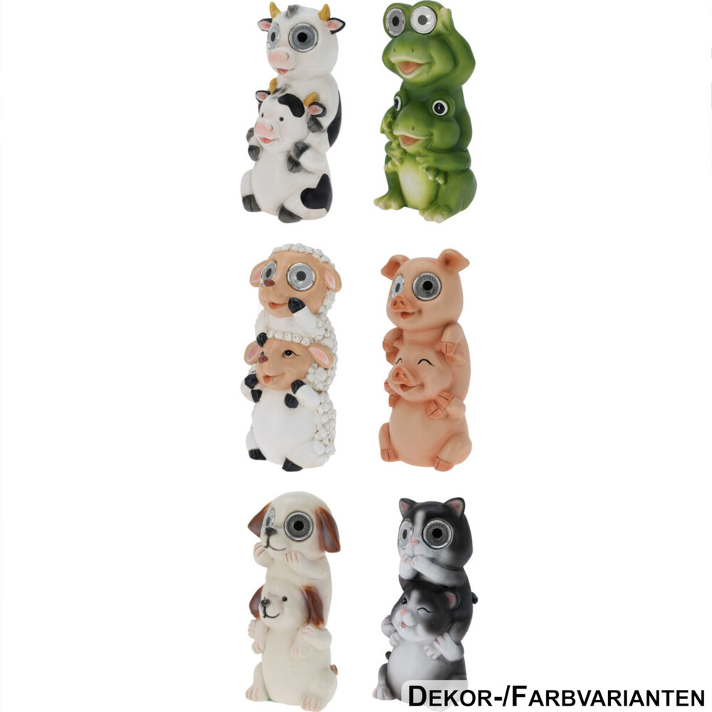 Solar-LED-Tierfiguren Huckepack, 6-fach sortiert image number 0