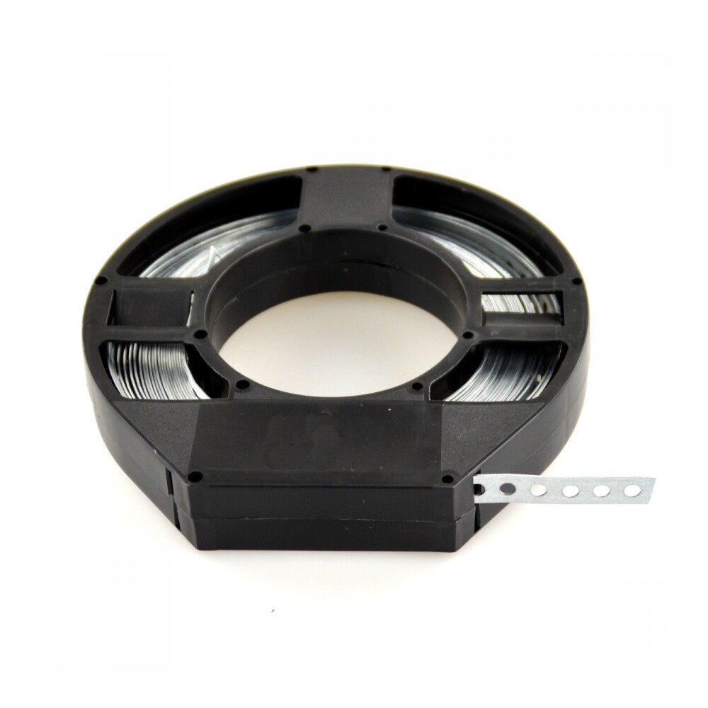 Lochband 10m 12x0,75mm Stahl verzinkt, mit Abrollbox image number 0