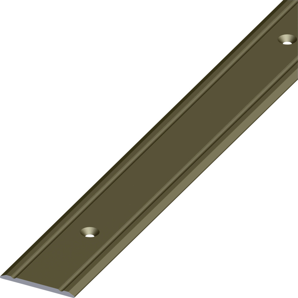 &Uuml;bergangsprofil Aluminium eloxiert 1000 x 30 x 2 mm bronzefarben gelocht