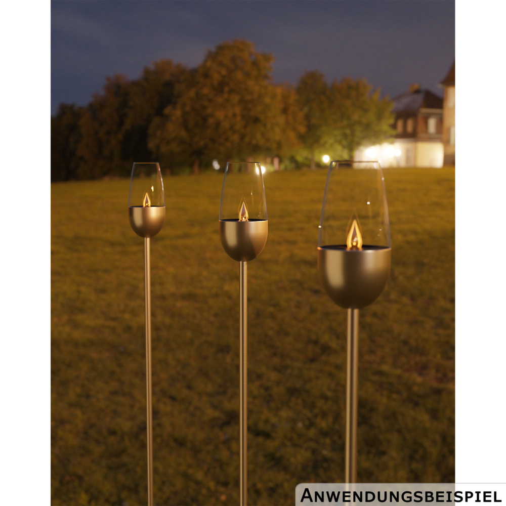 LED-Solar-Gartenfackel 112 cm aus Edelstahl image number 2