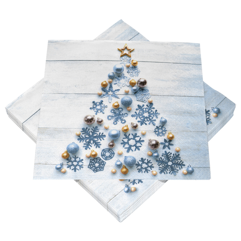 Servietten mit Motiv X-mas Wooden, 20 Stück