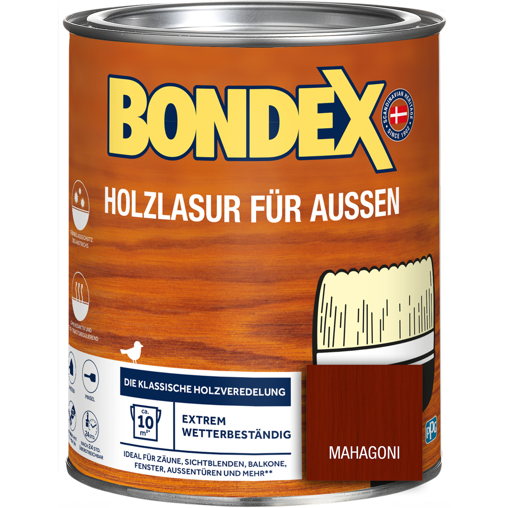 BONDEX Holzlasur f&uuml;r Aussen Mahagoni 750 ml image number 0
