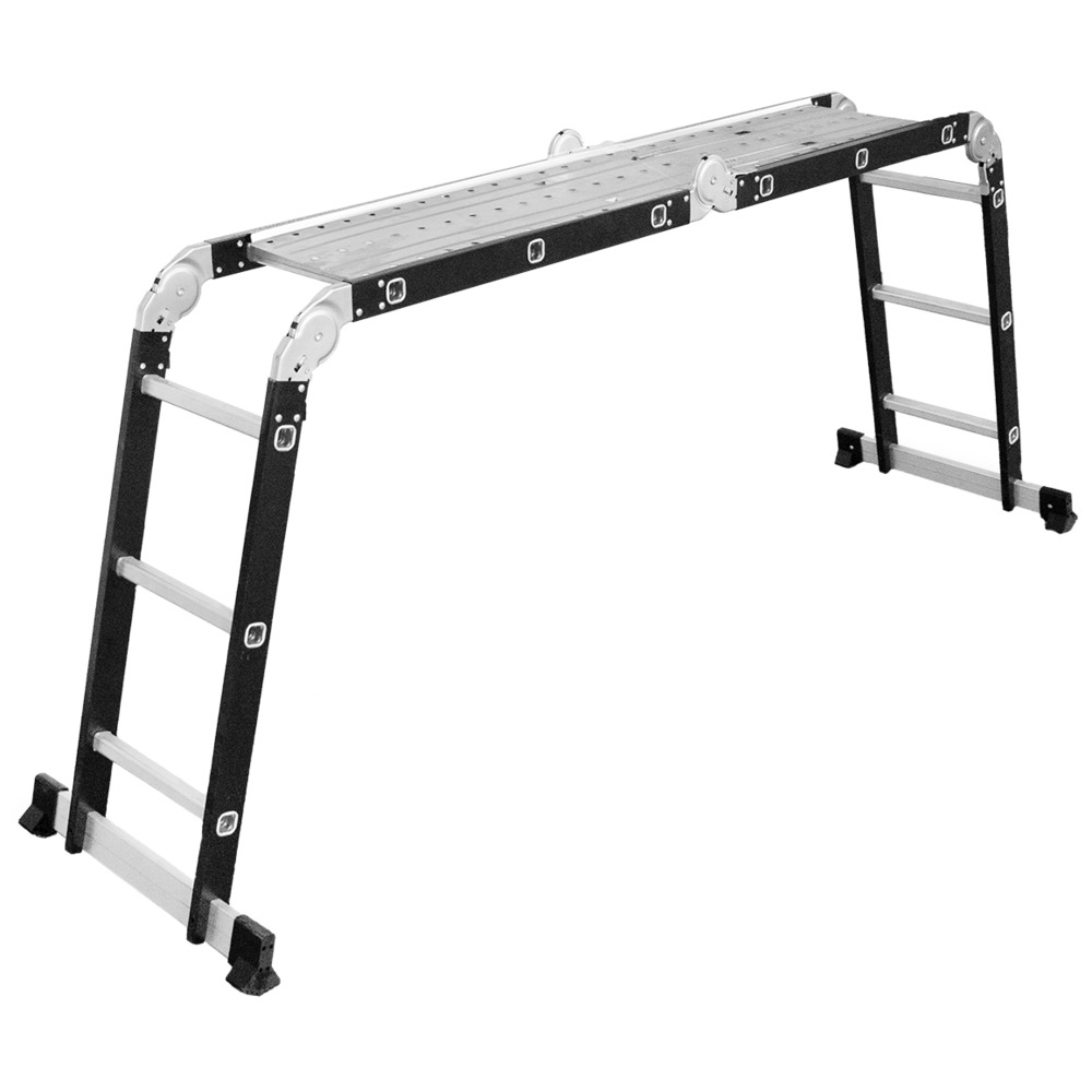 Mehrzweckleiter Aluminium und Stahl 4x3 mit Plattform image number 0