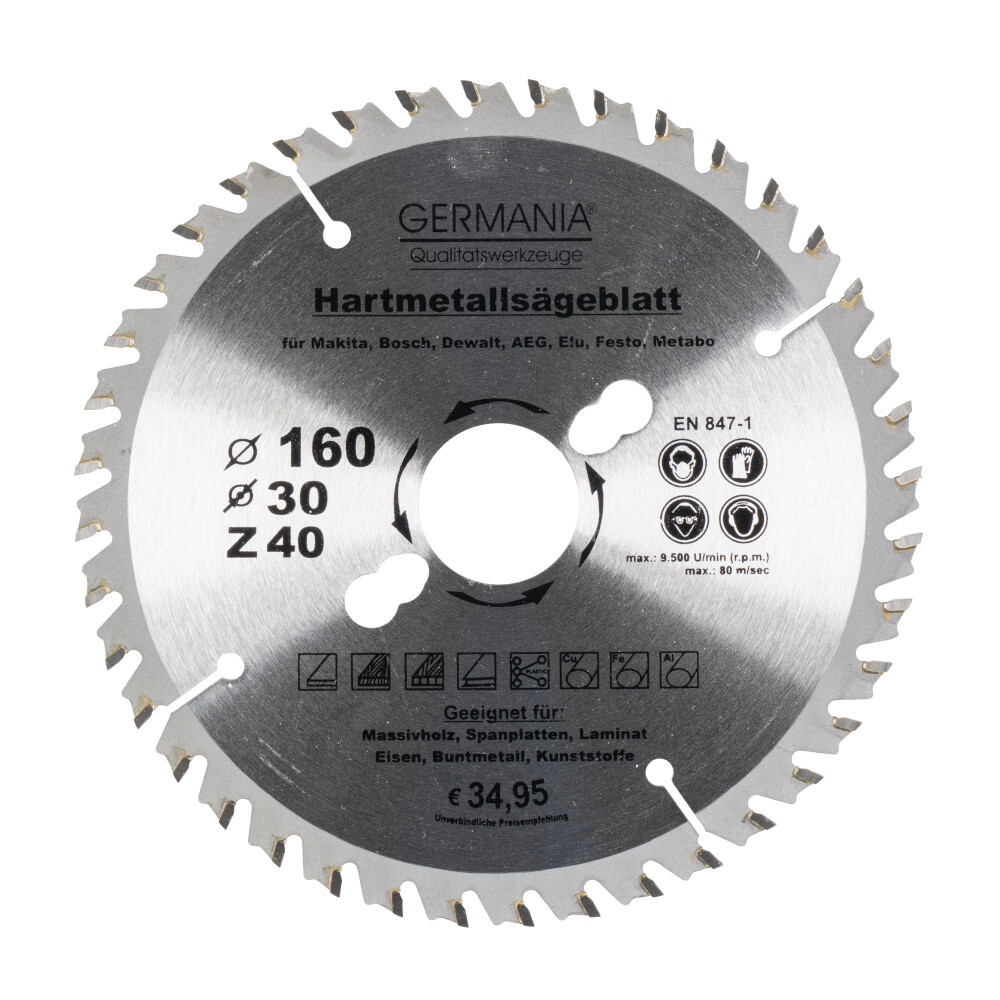 GERMANIA® HM Multifunktionssägeblatt Ø 160 mm mit 40 Zähnen image number 0
