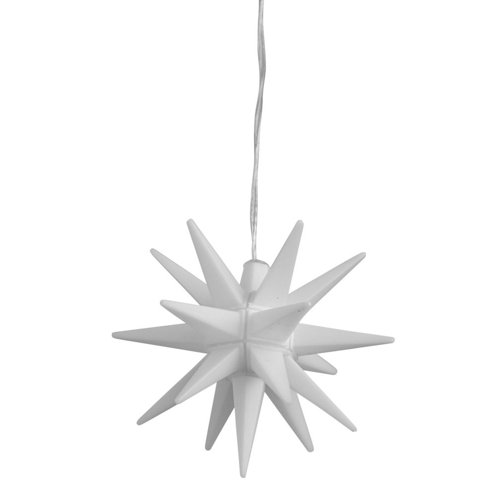 LED-3D-Leuchtstern Ø 11,5 cm batteriebetrieben aus Kunststoff in Weiß