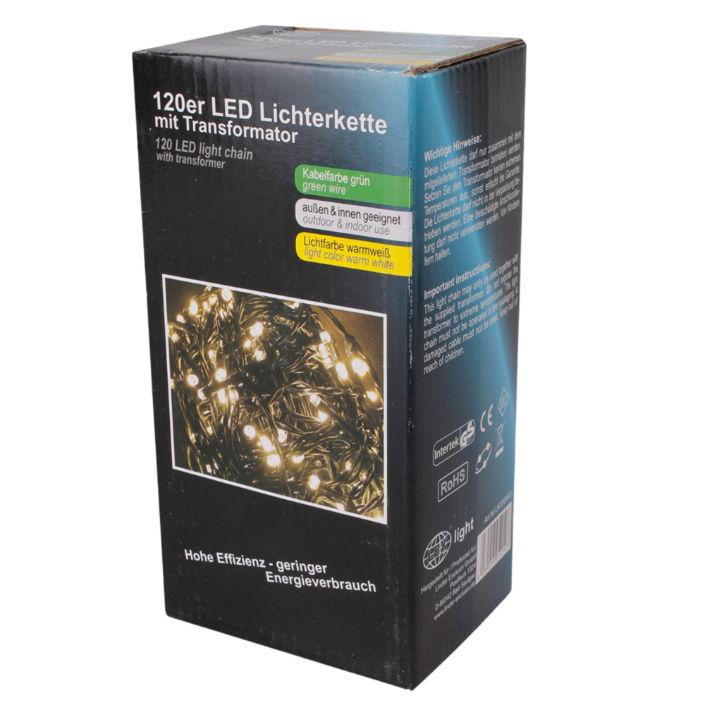 LED Lichterkette warmweiß mit 120 LEDs image number 0