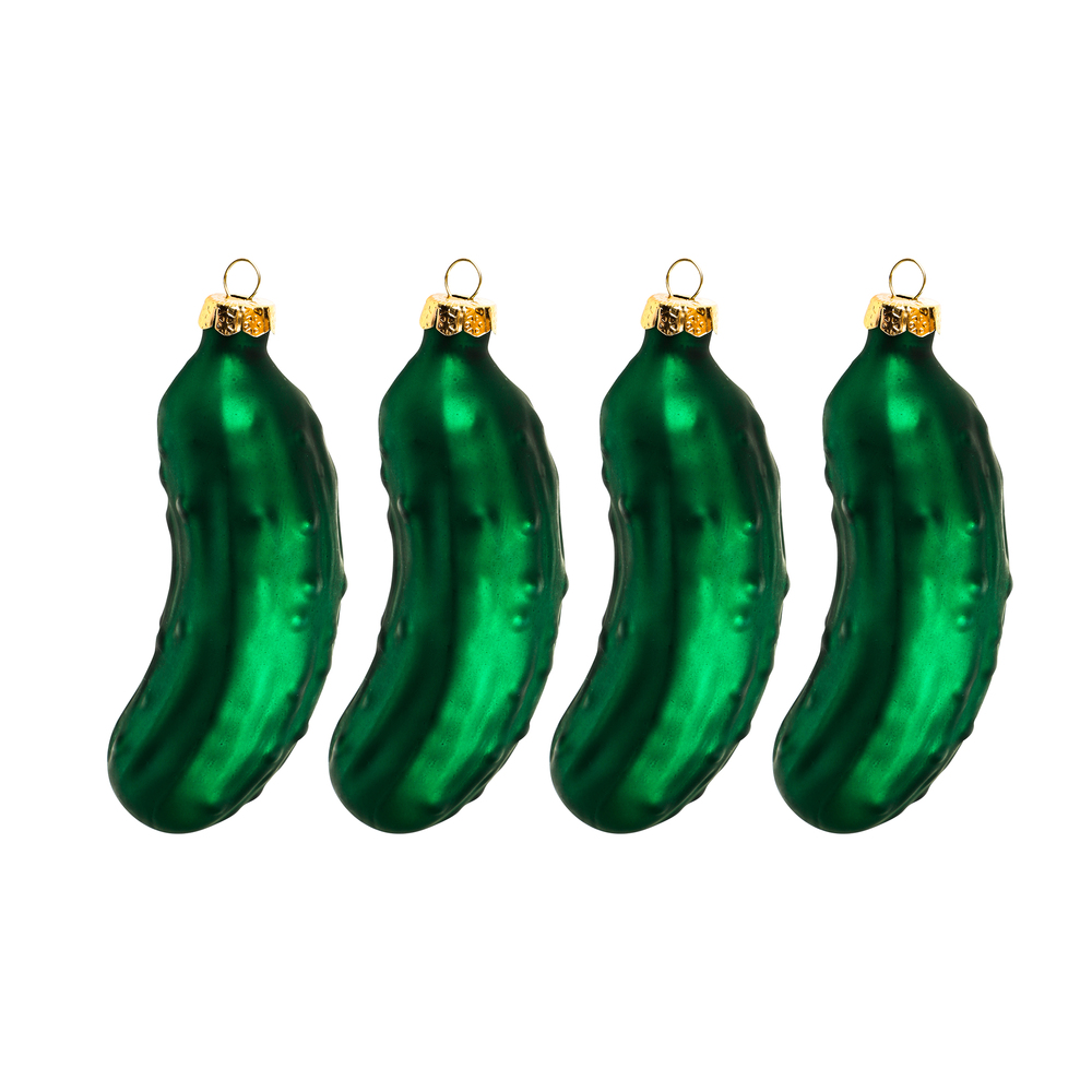 Weihnachtskugel Gurken Set 4 Stück aus Glas