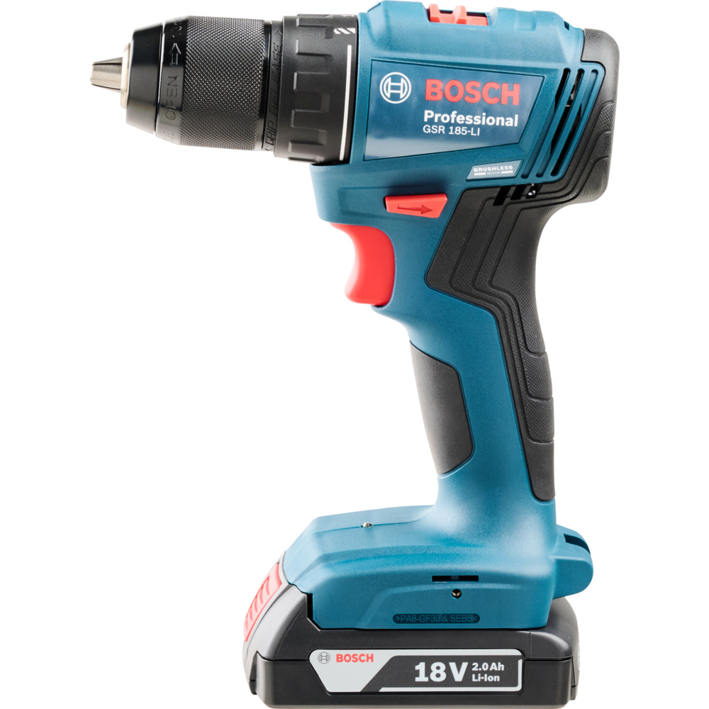 Bosch Professional 18V Akku-Bohrschrauber Set GSR 185-LI mit 2 Akkus und Koffer image number 1