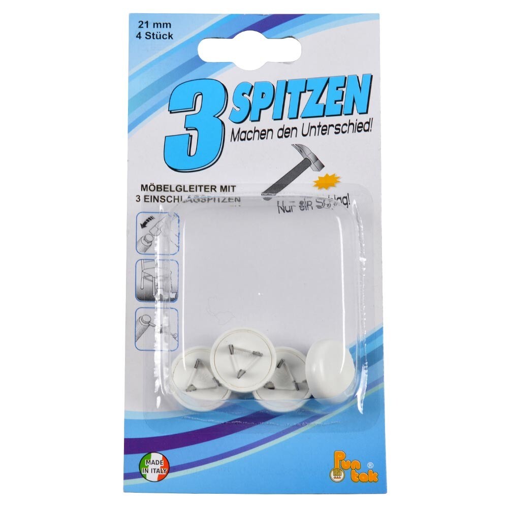 Nagel Filzgleiter-Set 4 Stück 21 mm in Weiß