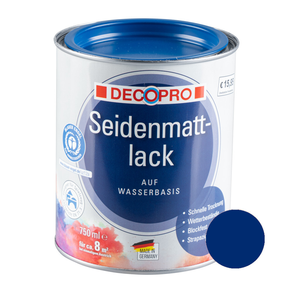 DECOPRO Acryl Seidenmattlack enzianblau RAL 5010 für innen und außen image number 0