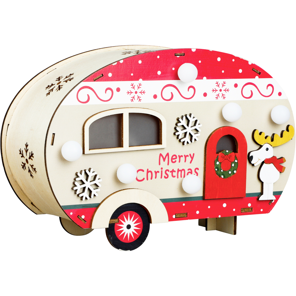 LED-Wohnwagen mit Weihnachtsmotiv