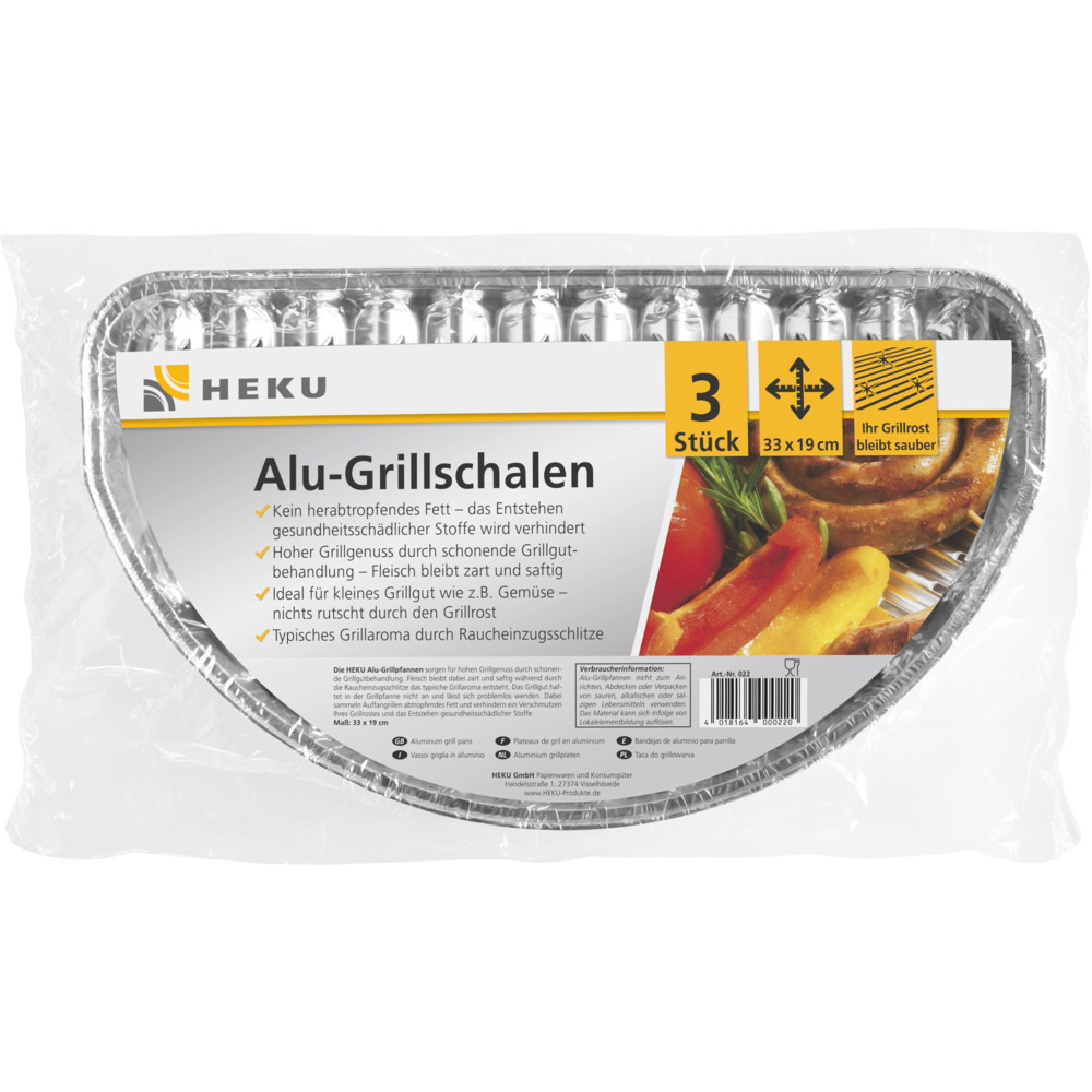 Alu Grillpfanne halbrund 3 St&uuml;ck image number 1