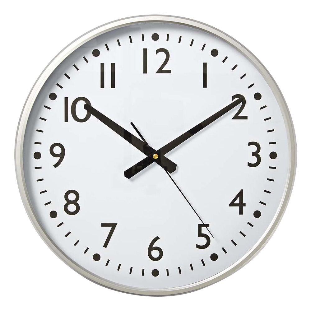 Nedis Wanduhr Ø 38 cm Silber / Weiss