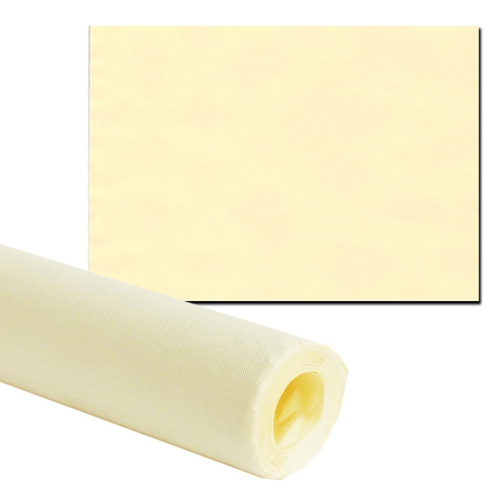 Papiertischdecke mit Damastprägung 8 x 1 m creme image number 0