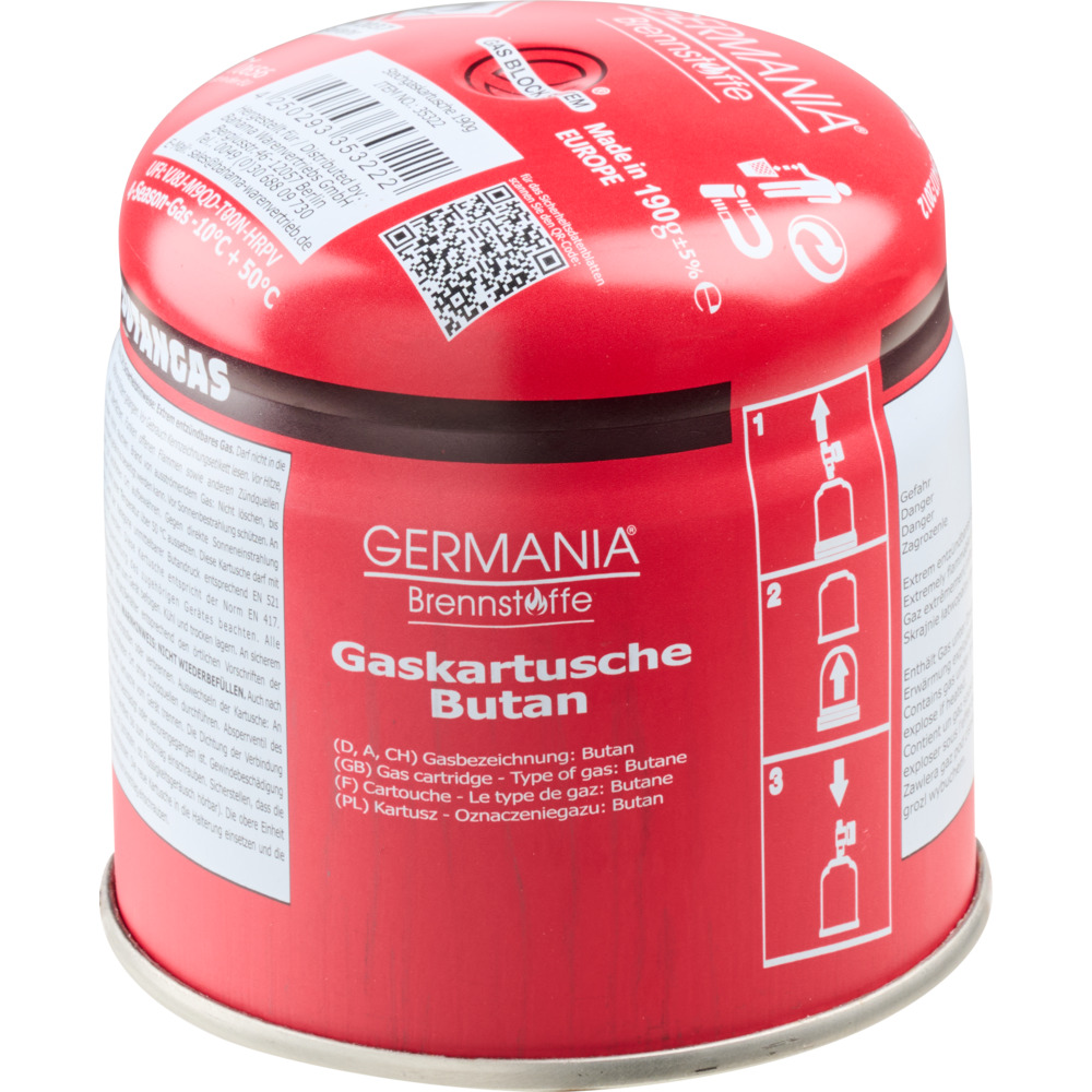 GERMANIA&reg; Gaskartusche mit Butan Propangas 190 g