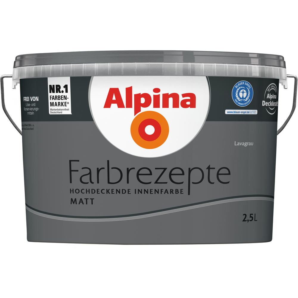 Alpina Farbrezepte "Lavagrau" matt 2,5 Liter image number 0
