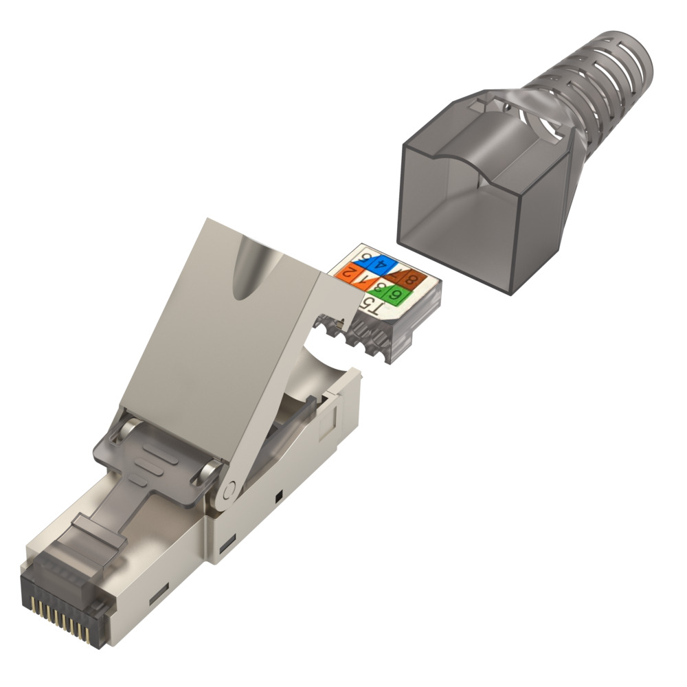 hama® CAT-6a-Stecker mit Knickschutzhülle