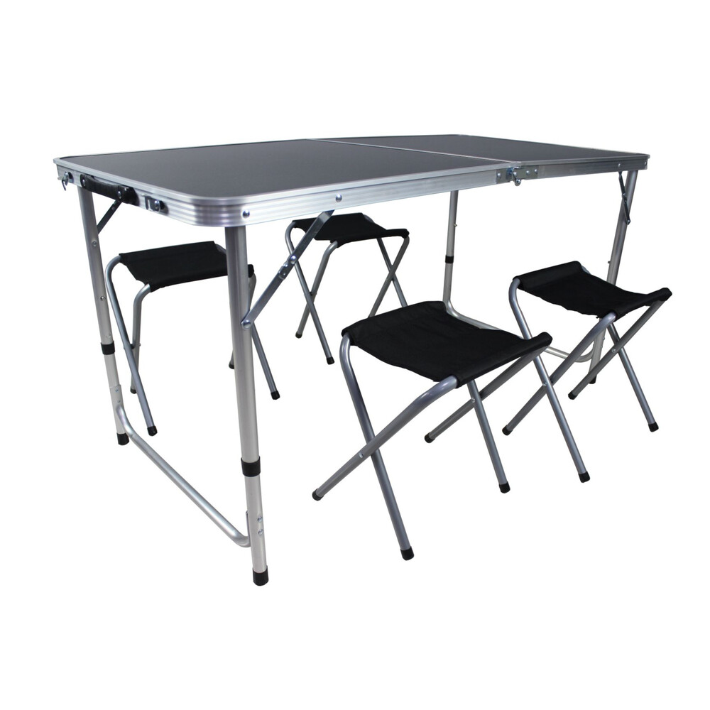 Camping-Sitzgruppe schwarz/silber