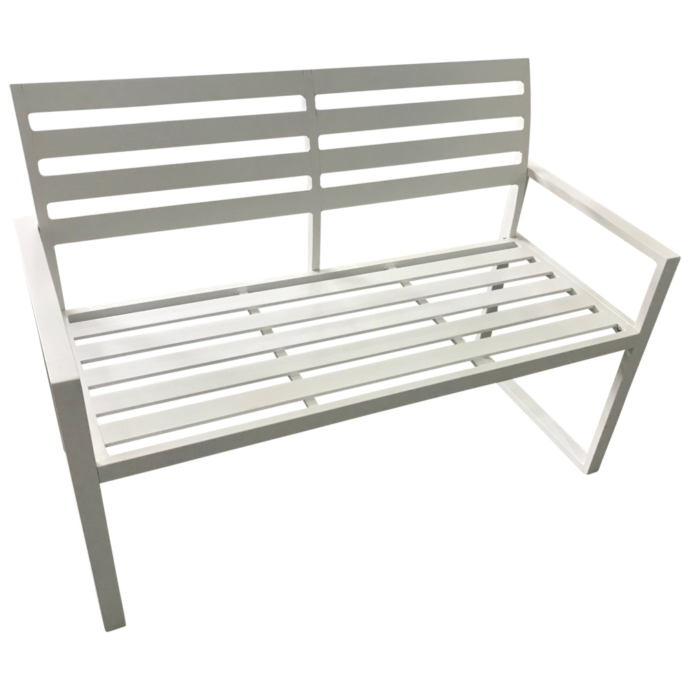 Gartenbank Atlanta 2-Sitzer, Aluminium, Weiß