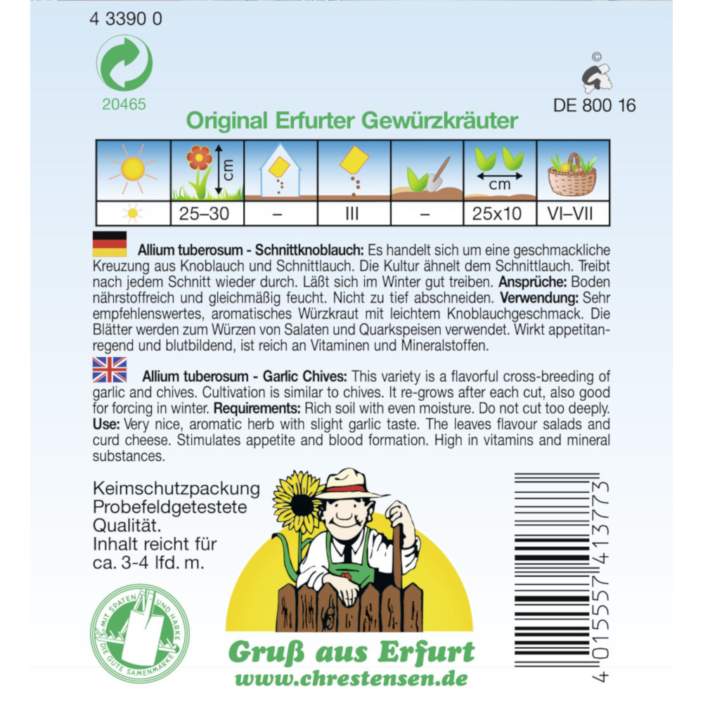 Saatgut Schnittknoblauch ca. 3&ndash;4 laufende Meter image number 1