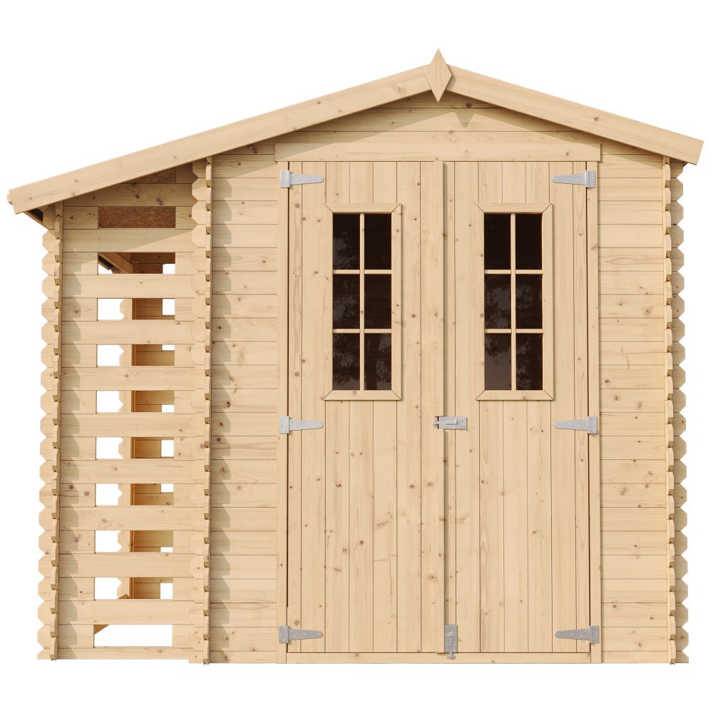 Timbela Gartenhaus aus Holz mit Brennholzschuppen image number 1