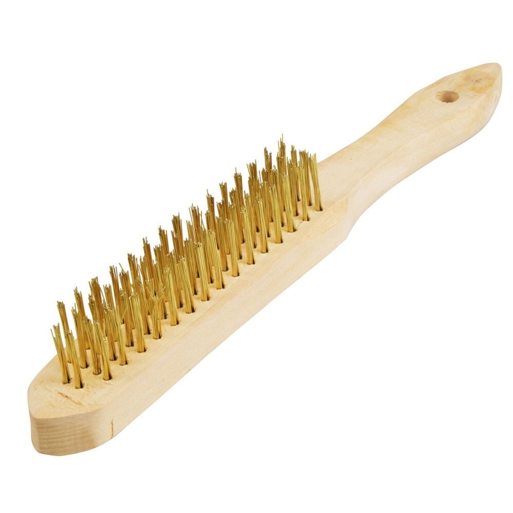 GERMANIA® Drahtbürste 4-reihig Stahl 30x285mm Messingdrahtbürste Messingdraht