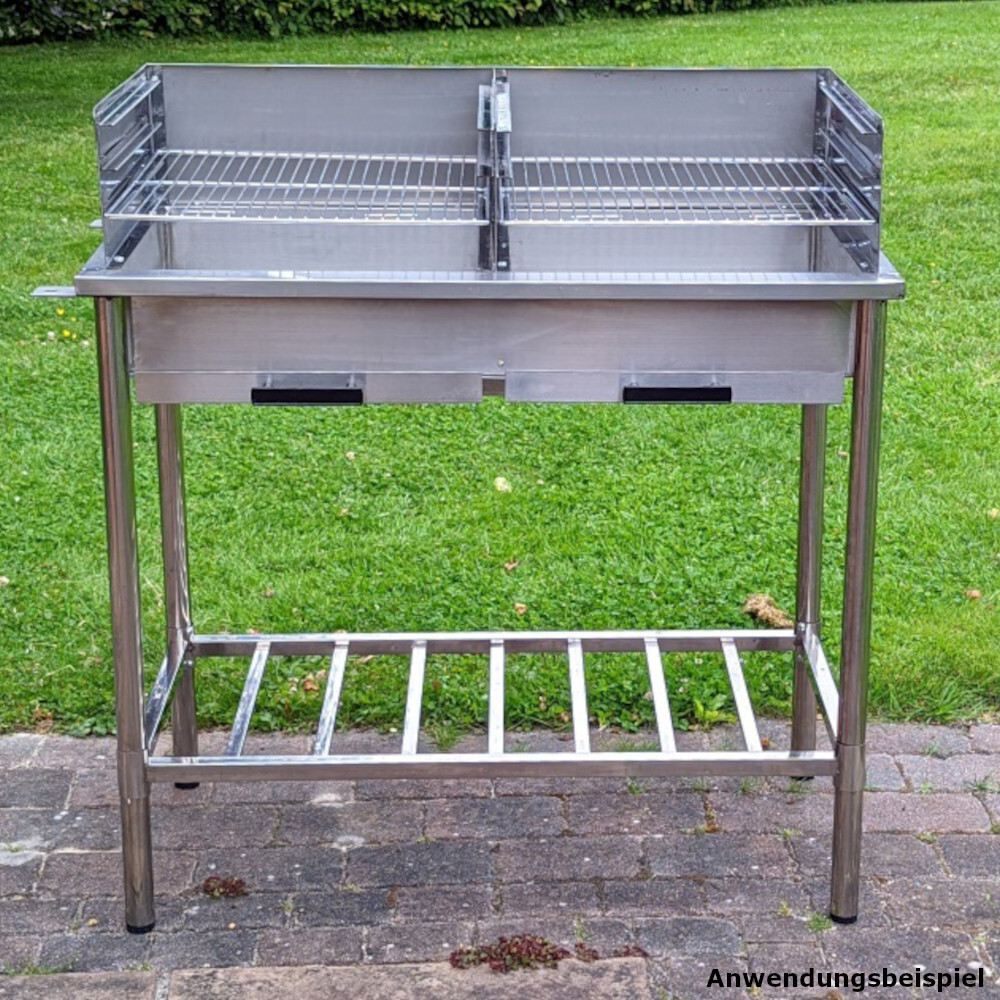 Campingküche Doppel-Grilltisch Country Life Edelstahl image number 1