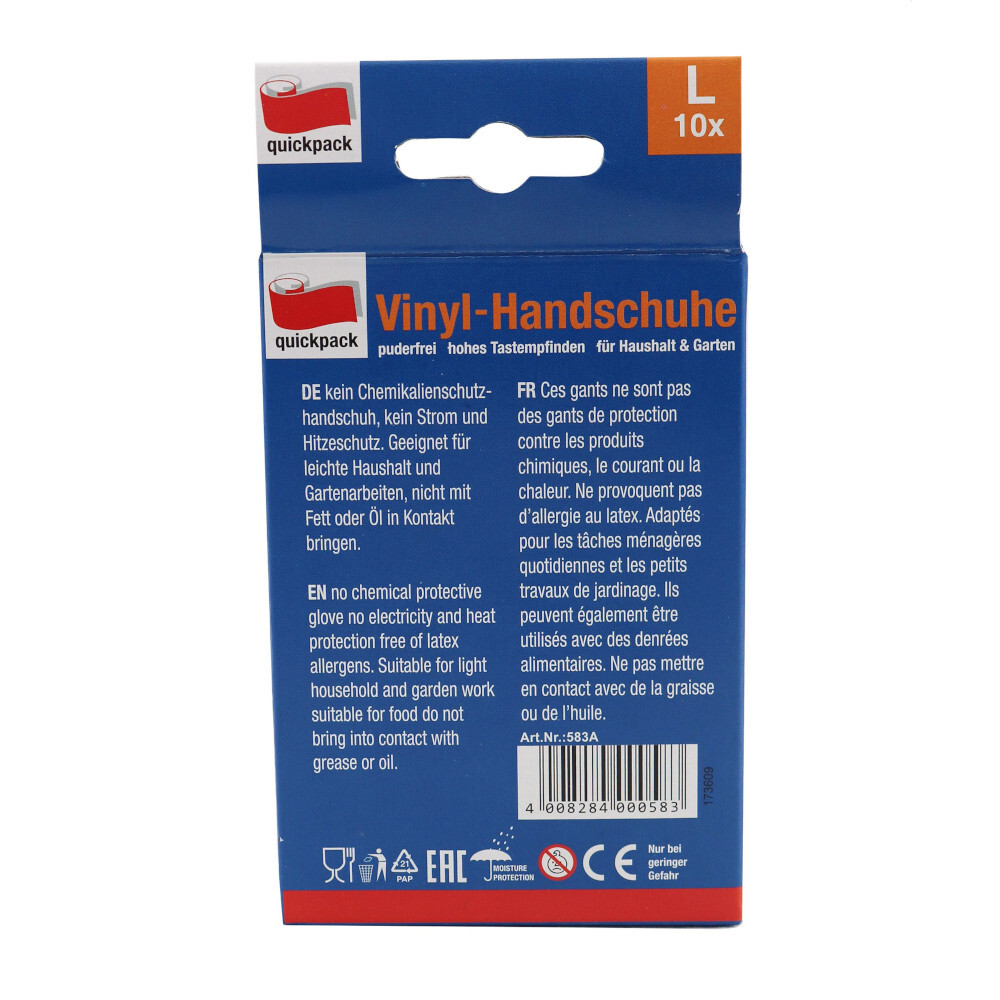Handschuhe aus Vinyl in Größe L, 10 Stück image number 1