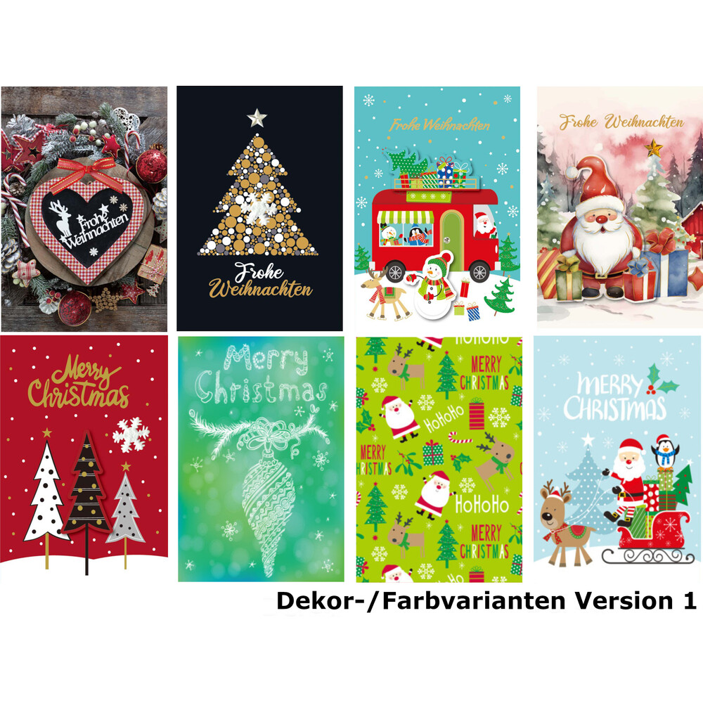 Weihnachtskarte Handmade aufklappbar mit Umschlag