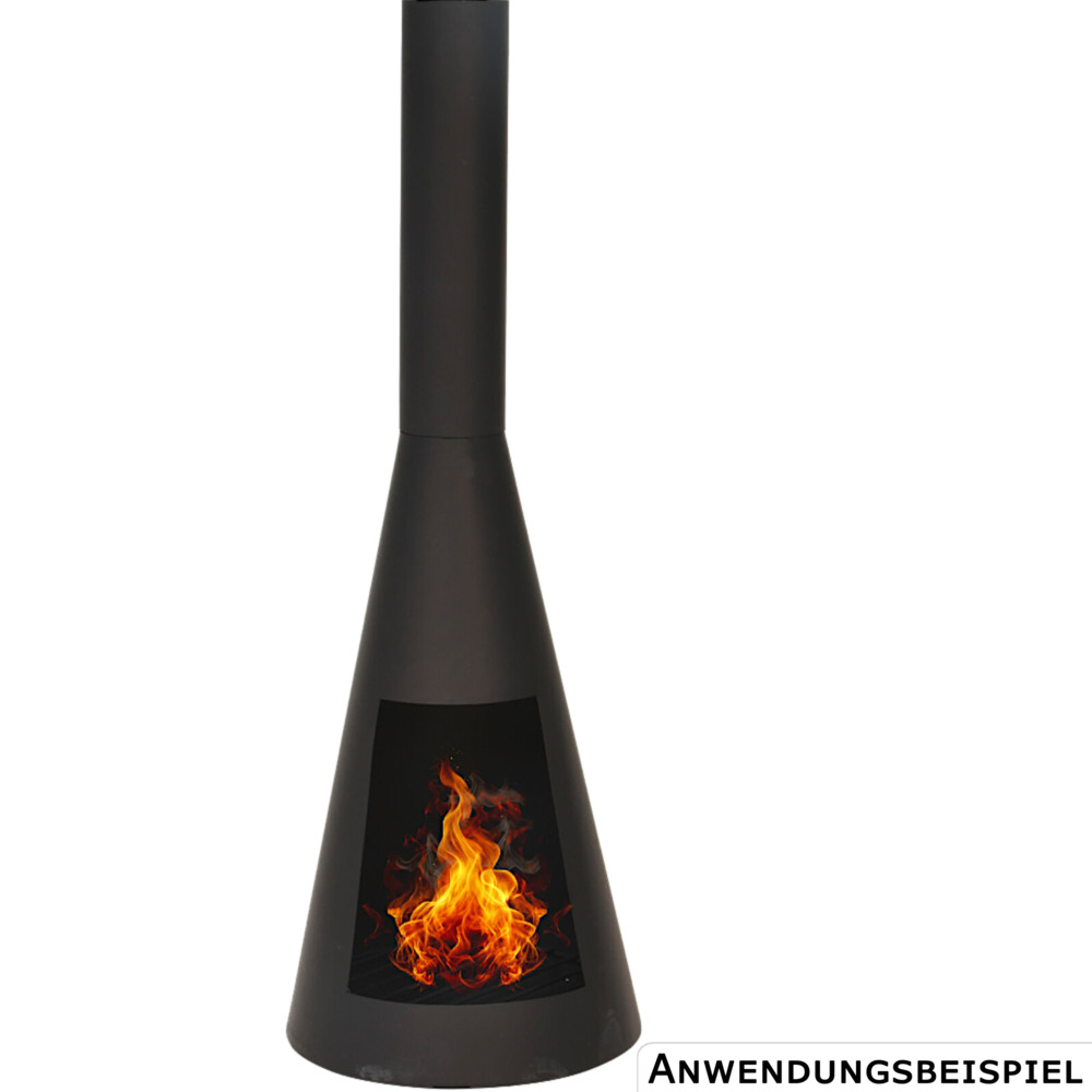 Terrassen-Kamin, 30x30x100 cm in Schwarz
