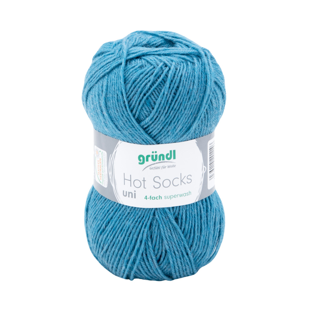 Garn Hot Socks uni 50 g t&uuml;rkisblau image number 0