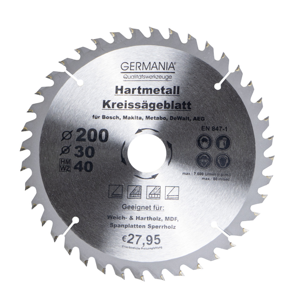 GERMANIA® HM Kreissägeblatt Ø 200mm, 40 Zähne für Holz image number 0
