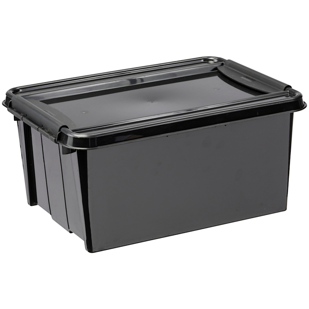 Aufbewahrungsbox 14 Liter mit Deckel und QR-Code Etikett, farbig sortiert image number 0