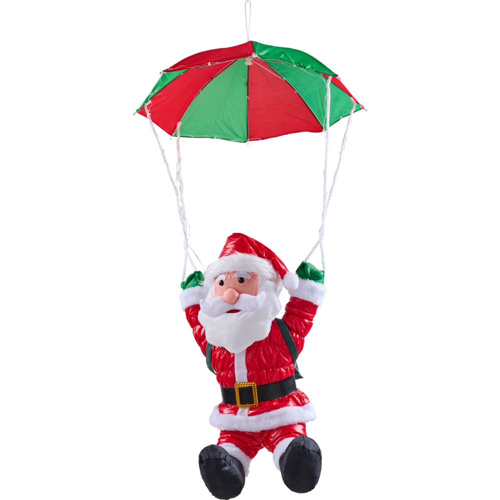 Weihnachtsmann mit LED-Fallschirm 90 cm