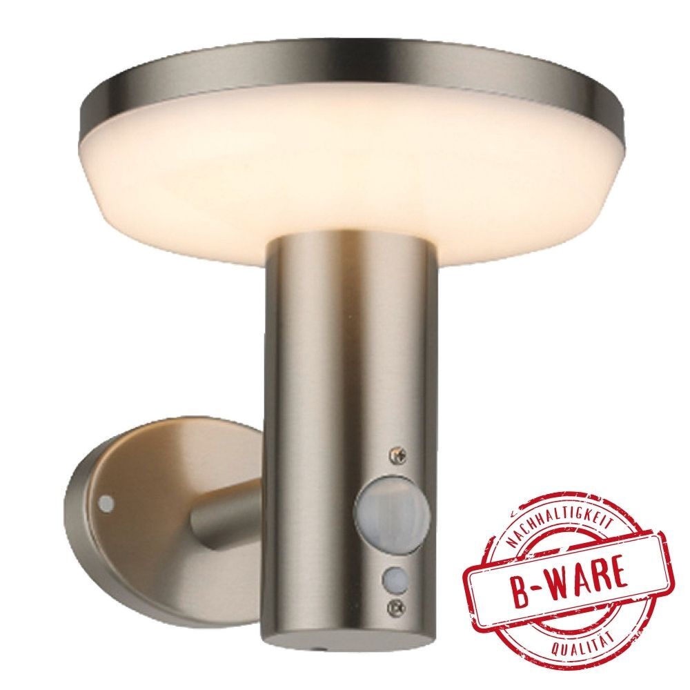 LED Solar Wandleuchte rund 4,4 W in silber mit Bewegungsmelder B-Ware