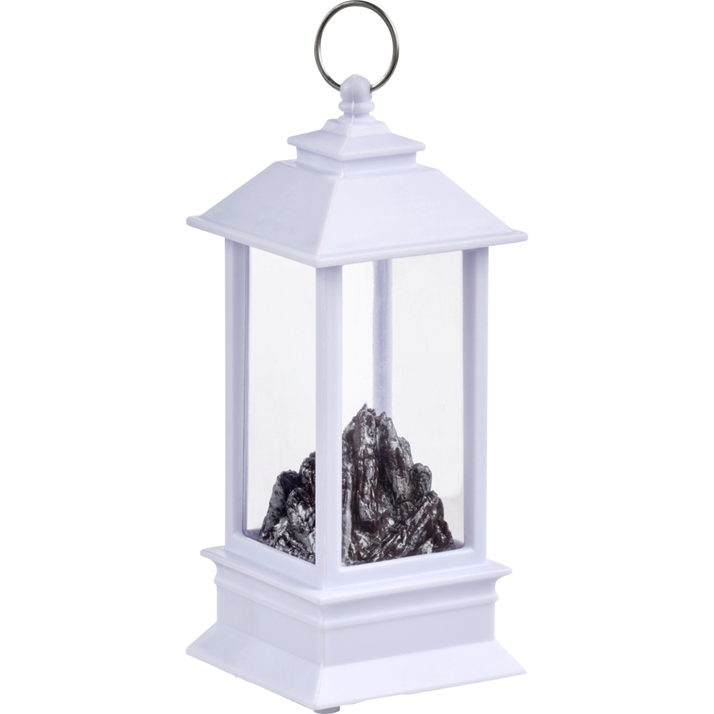 LED Mini-Laterne aus Kunststoff in wei&szlig; mit Flammeneffekt image number 0