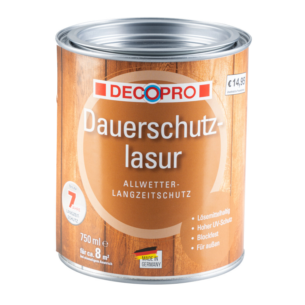 DECOPRO Dauerschutzlasur seidenglänzend in eiche für außen image number 0
