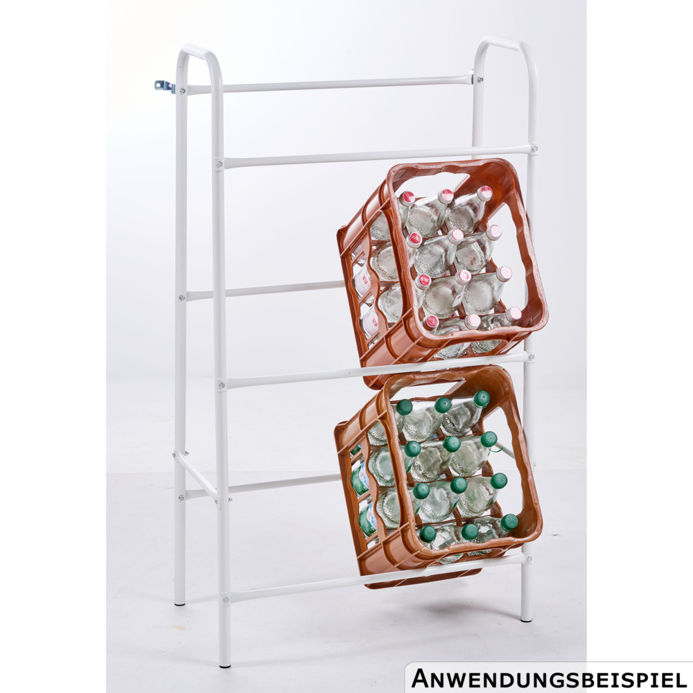 Flaschenkastenst&auml;nder wei&szlig; aus Stahl f&uuml;r 6 K&auml;sten image number 3