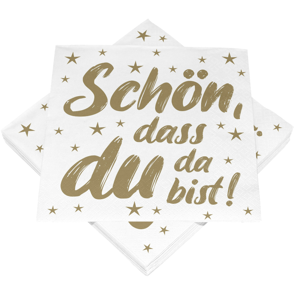 Servietten mit Spruch Schön, dass du da bist, 20 Stück image number 0