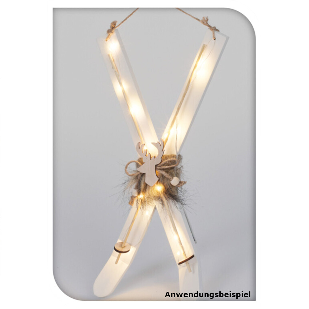 LED-Fensterdeko „Ski“ aus Holz in zwei Ausführungen mit 10 LEDs image number 1