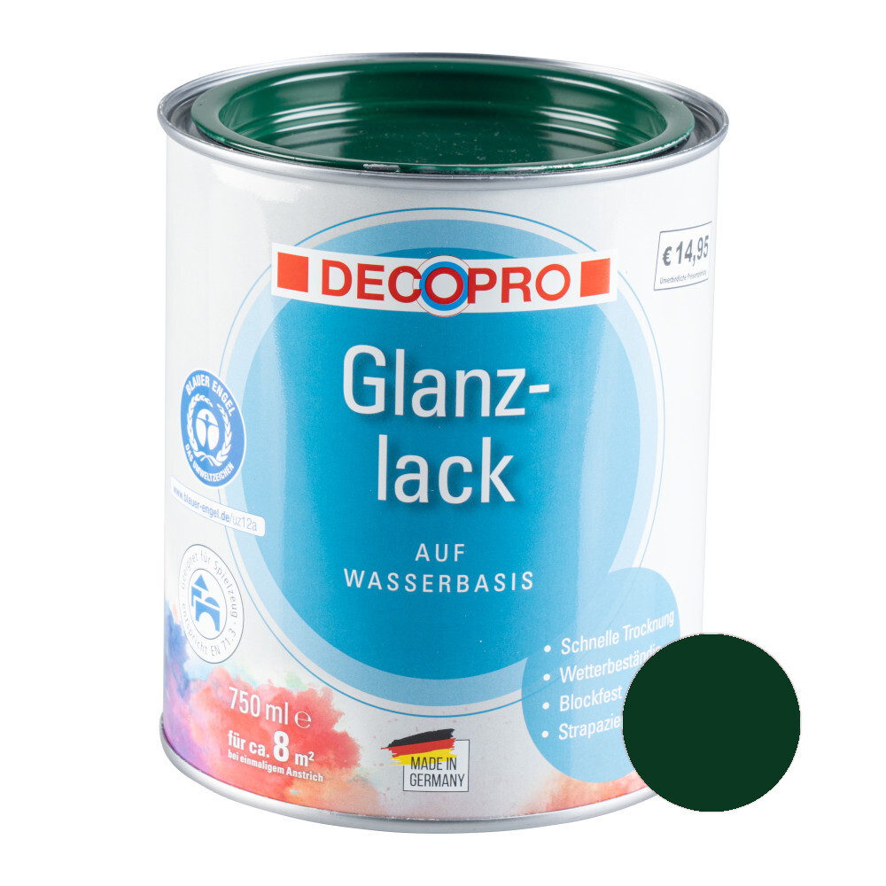 DECOPRO Acryl Glanzlack moosgrün RAL 6005 für innen und außen image number 0