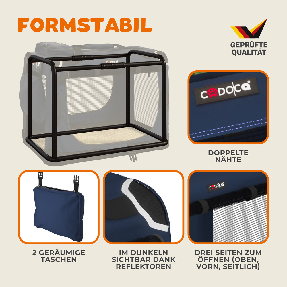 Tiertransportbox M 60 x 42 x 44 cm Navyblau image number 1