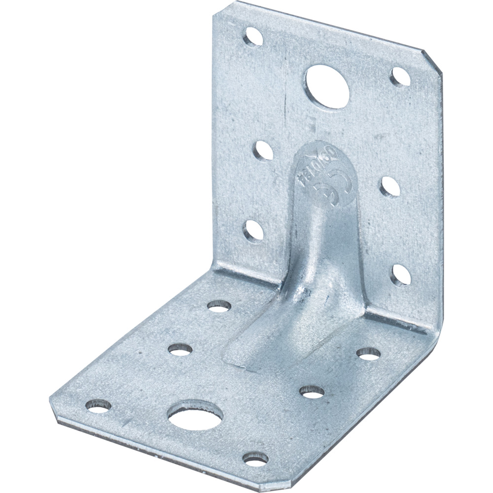 Lochplattenwinkel 70 x 70 x 55 mm aus Stahl mit Steg
